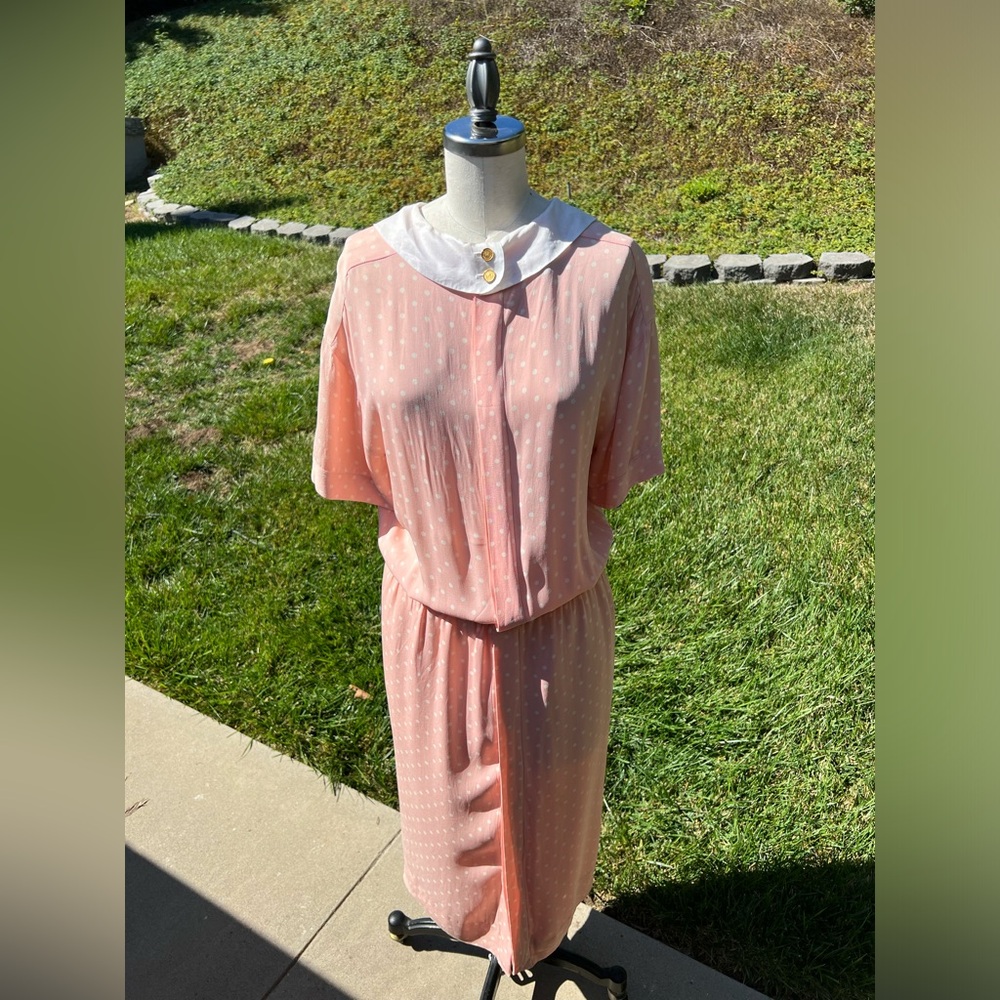 *RARE* Vintage Chanel Boutique Pink Polka-Dot Dress